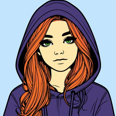 realistic girl with a hoodie