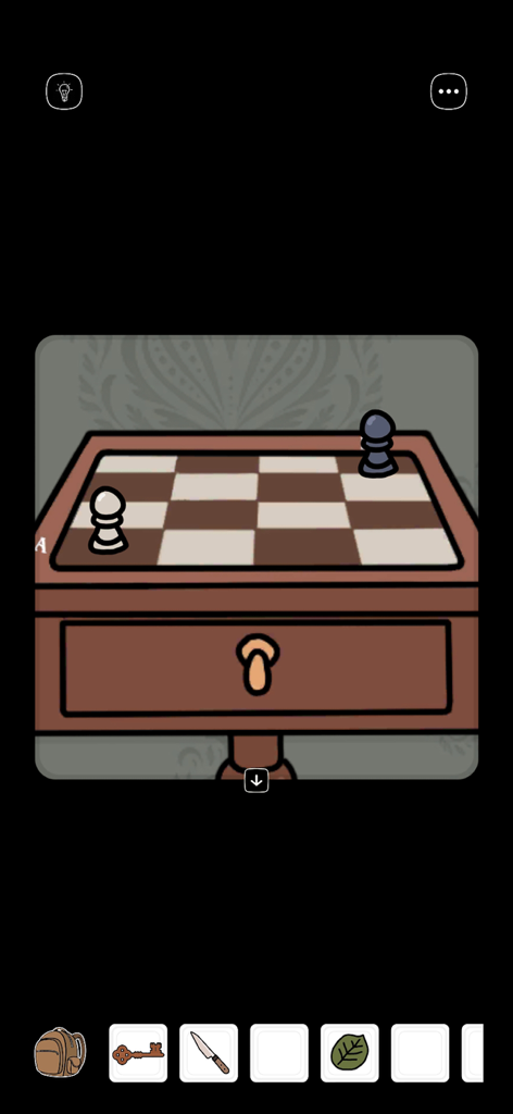 Escape From Benjamin's Room - Hand drawn chessboard puzzle on a wooden cabinet in Escape From Benjamin's Room