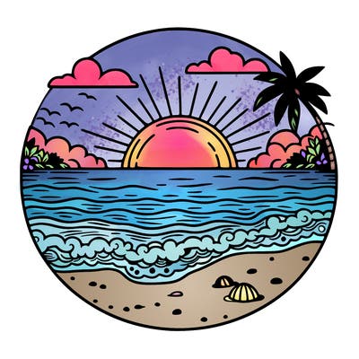 sunset on the beach