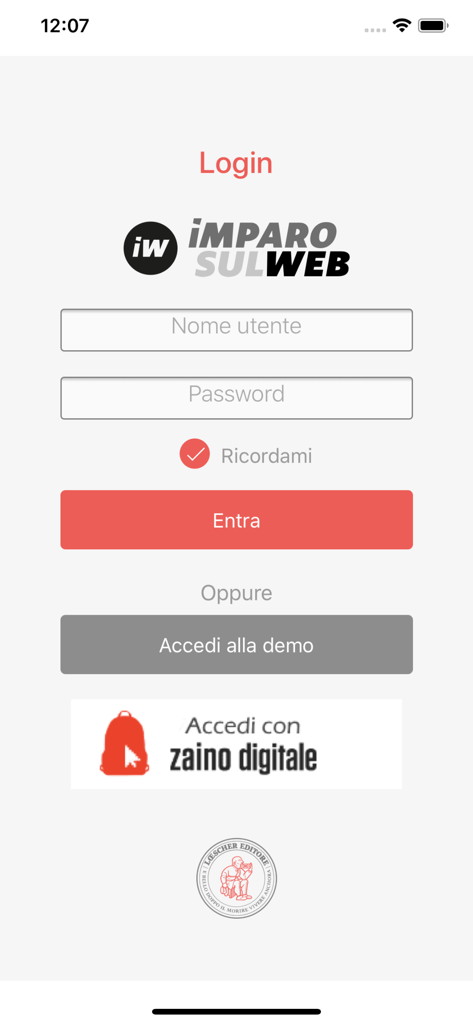 The login screen of the myLIM mobile application for digital textbooks.