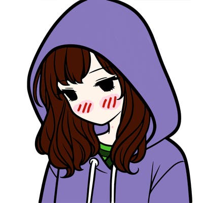 girl with a hoodie with hood over her head