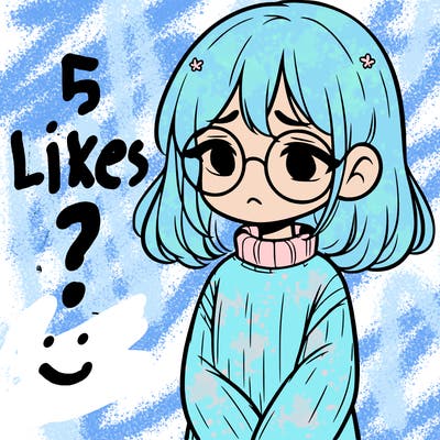 sad girl with glasses in a sweater