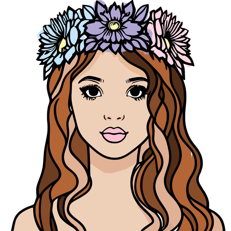 girl with flowers crown