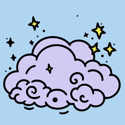 pink starry cloud sky