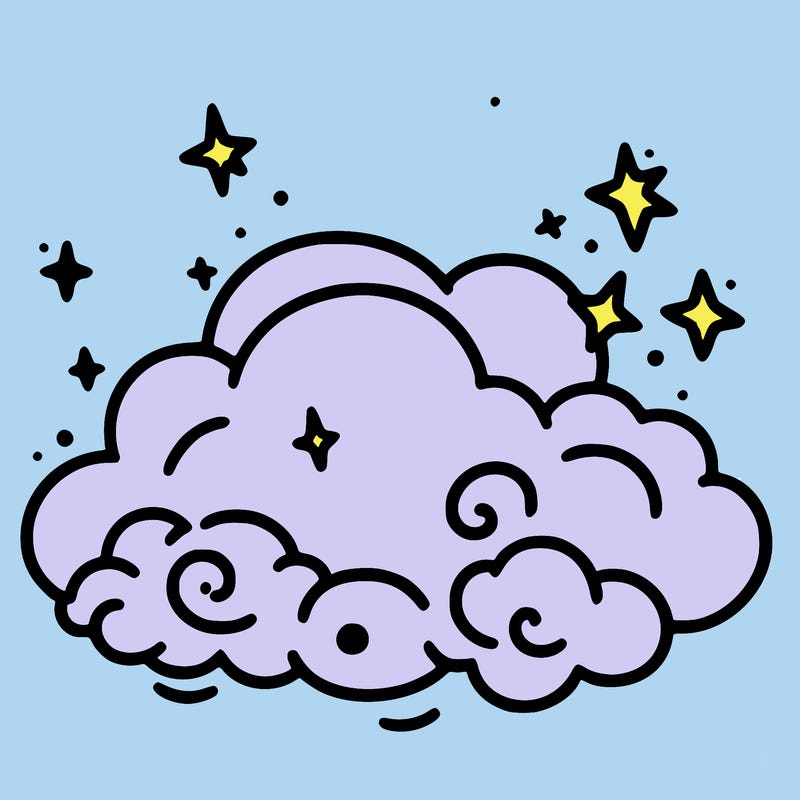 pink starry cloud sky