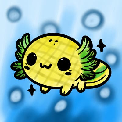 cute easy baby axolotl