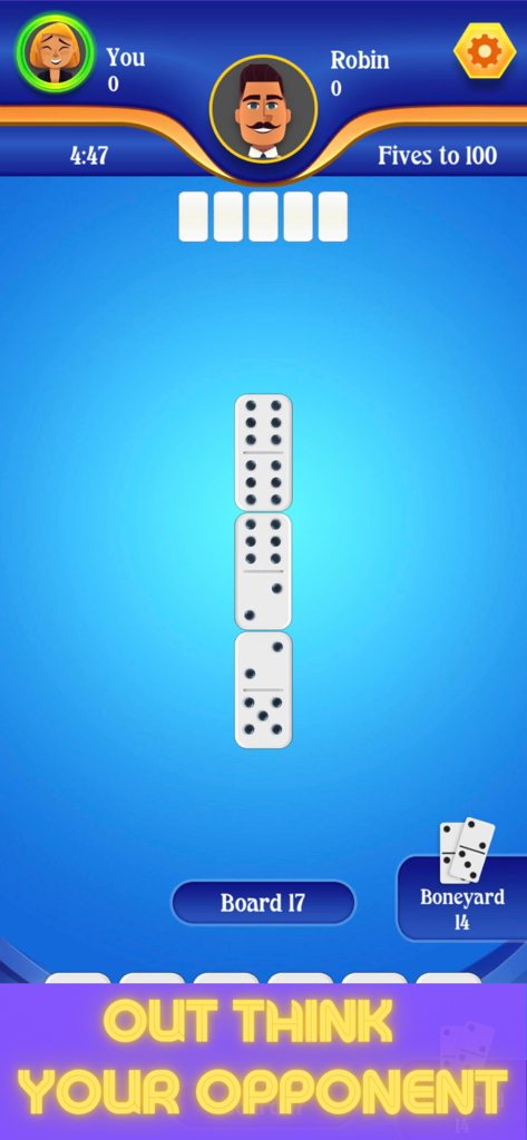 Dominoes For Real Cash Skillz - Gameplay screen of a competitive dominoes match for real cash rewards