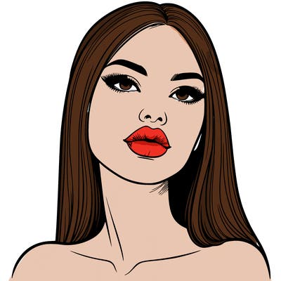 realistic woman with full lips