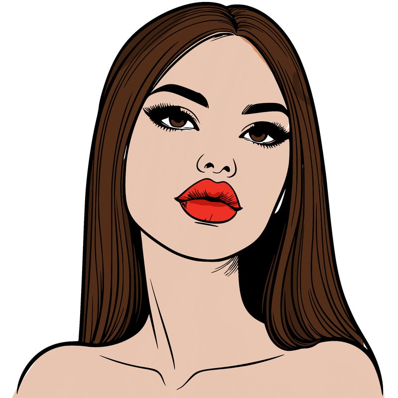 realistic woman with full lips