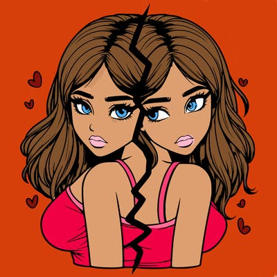 realistic girl split