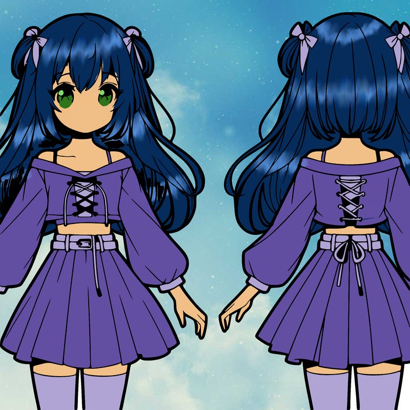 anime girl skirt no shirt