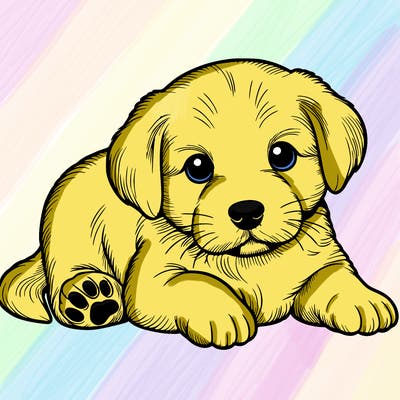 a cute realistic puppy