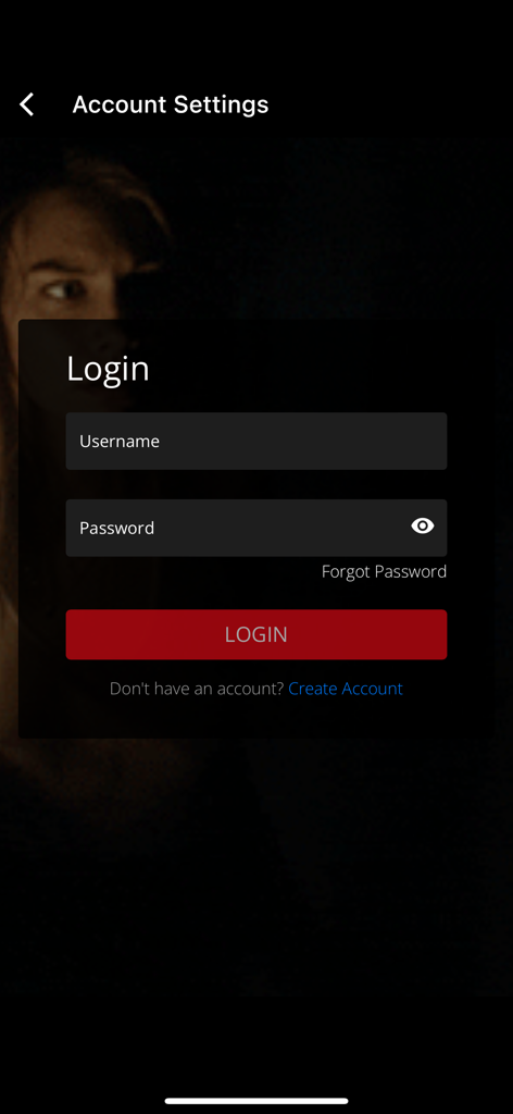 BeaconTV - BeaconTV app login screen featuring username and password input fields with a red login button over a dark background