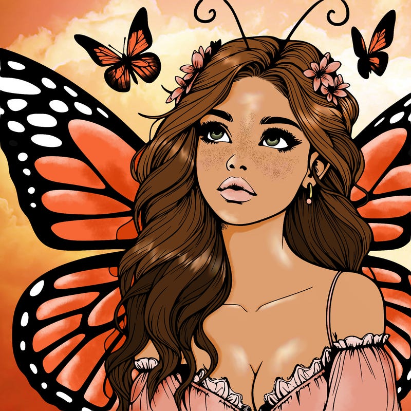 butterfly fairy realistic girl