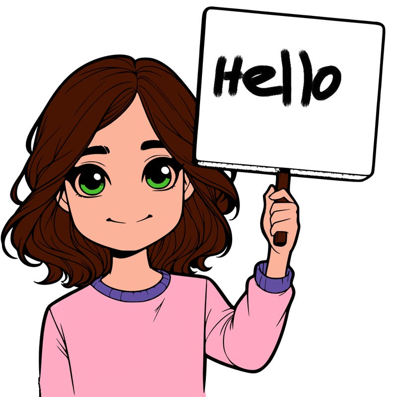 realistic girl holding up a sign