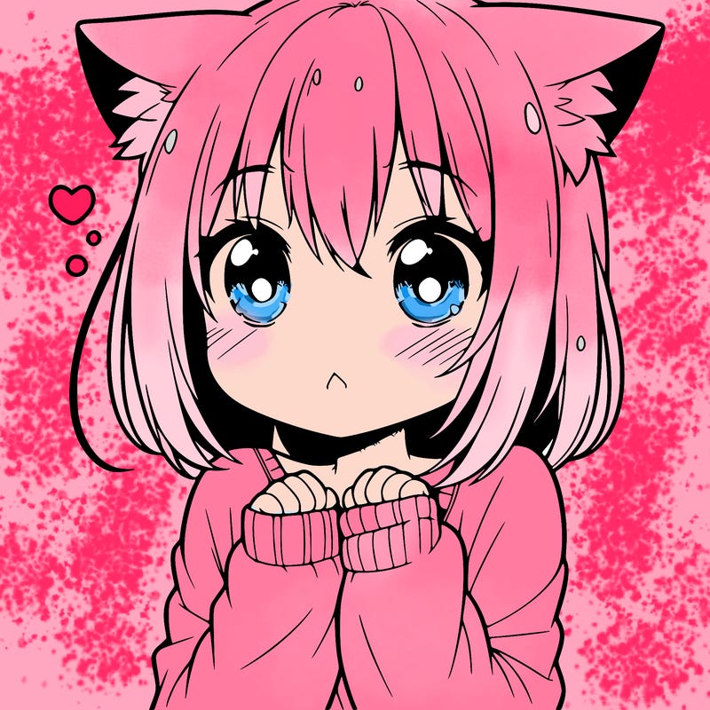 shy anime catgirl