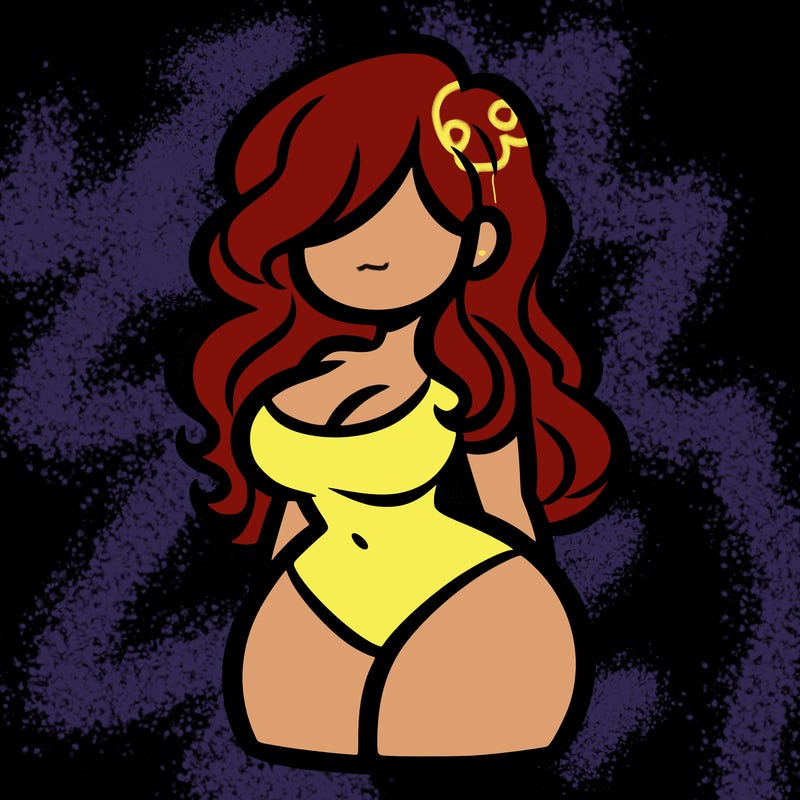 curvy woman with hair