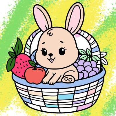 bunny in a fruit basket