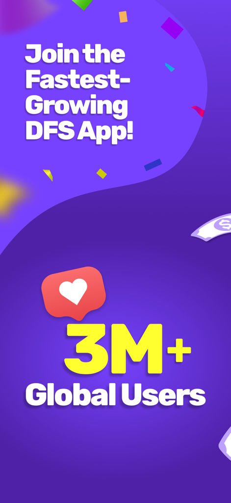 Dabble app promotion highlighting 3 million global users as the fastest growing DFS platform