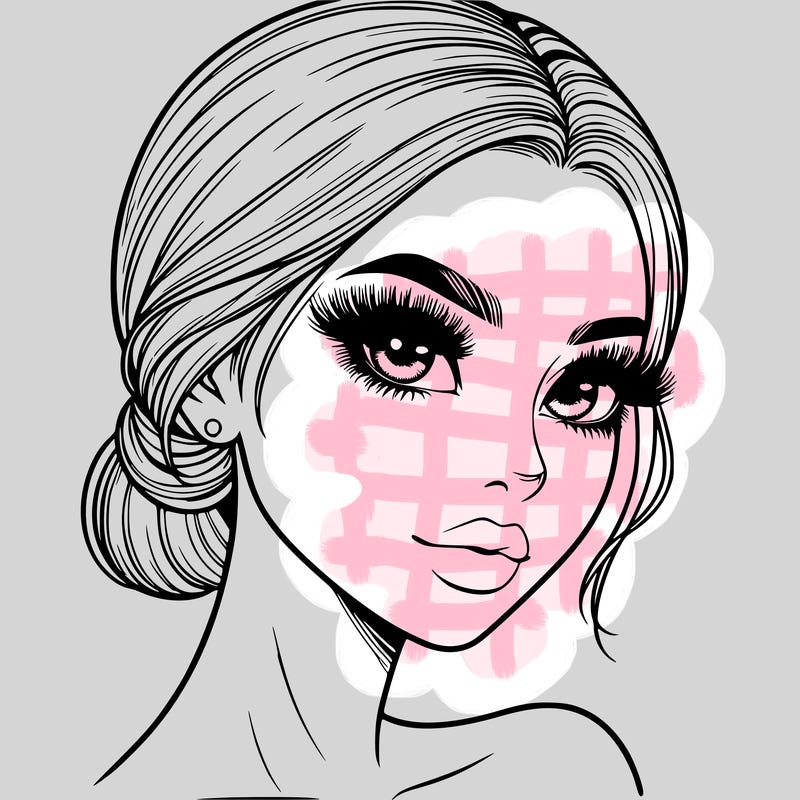 realistic girl with lashes