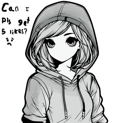 realistic girl with hoodie