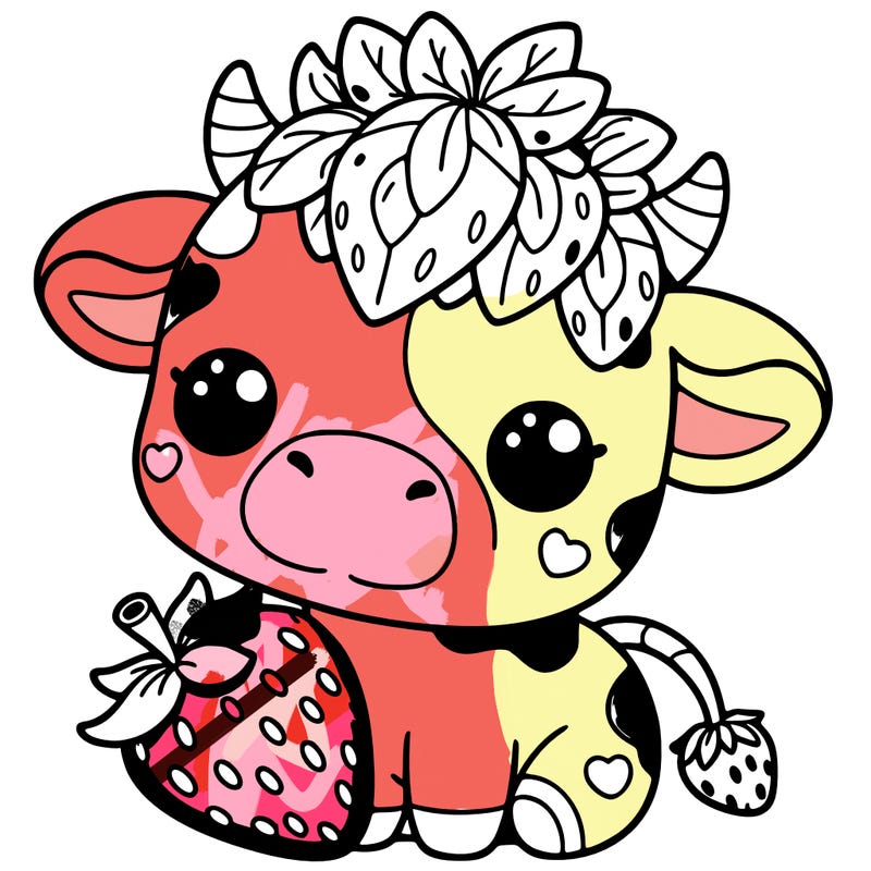 cute strawberry cow