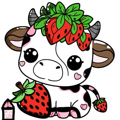 cute strawberry cow