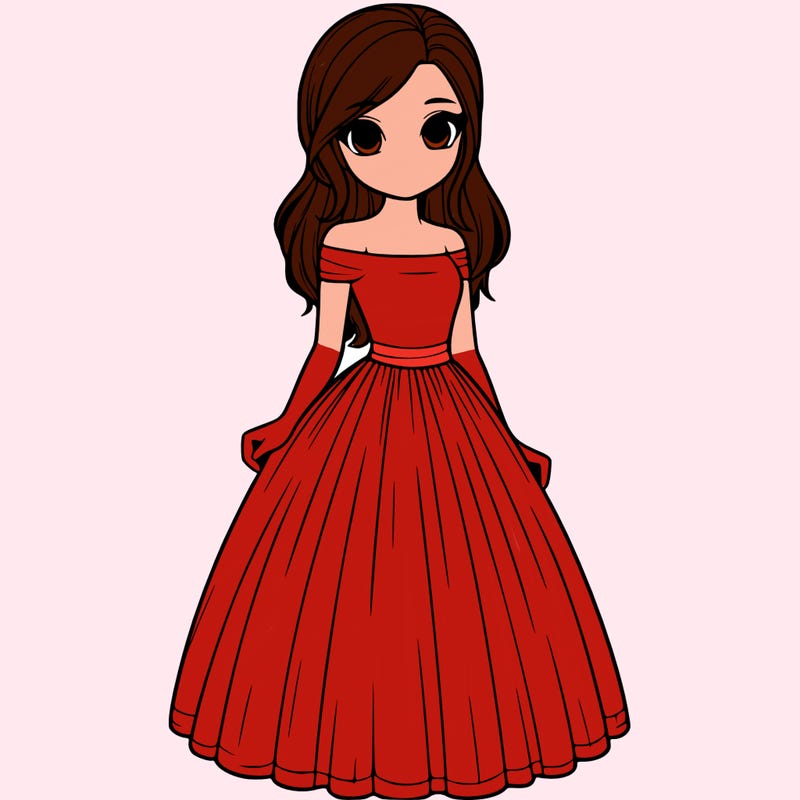 realistic girl in dress