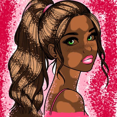 realistic pretty girl with high pony tail