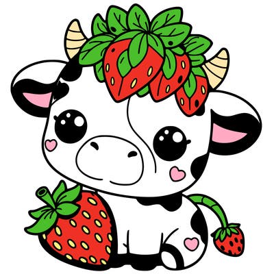 cute strawberry cow