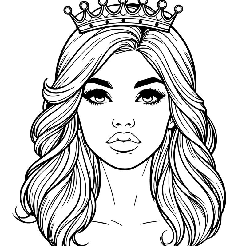 realistic woman with crown