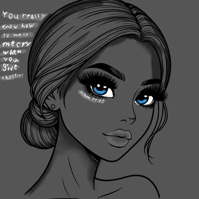 realistic girl with lashes