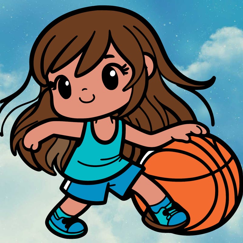 a girl playing basketball