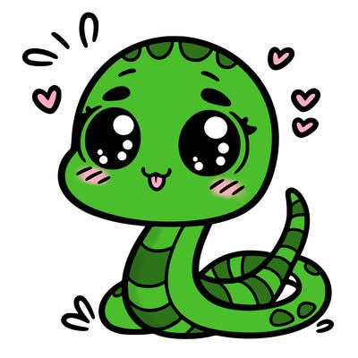 cute little animated snake