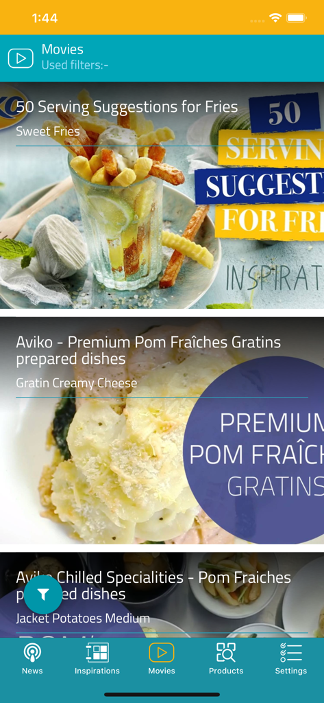 Aviko PRO - Aviko PRO App mit Video-Vorschlägen für professionelle Kartoffelgerichte und Pommes Frites