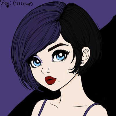 realistic girl with really short hair