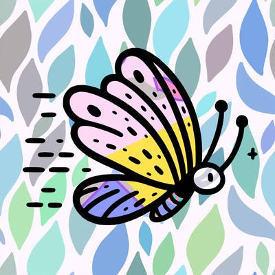 simple butterfly flying