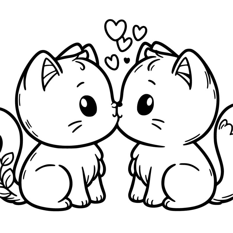 cute cats kissing