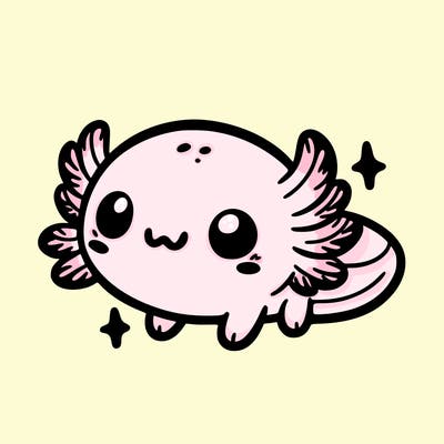 cute easy baby axolotl