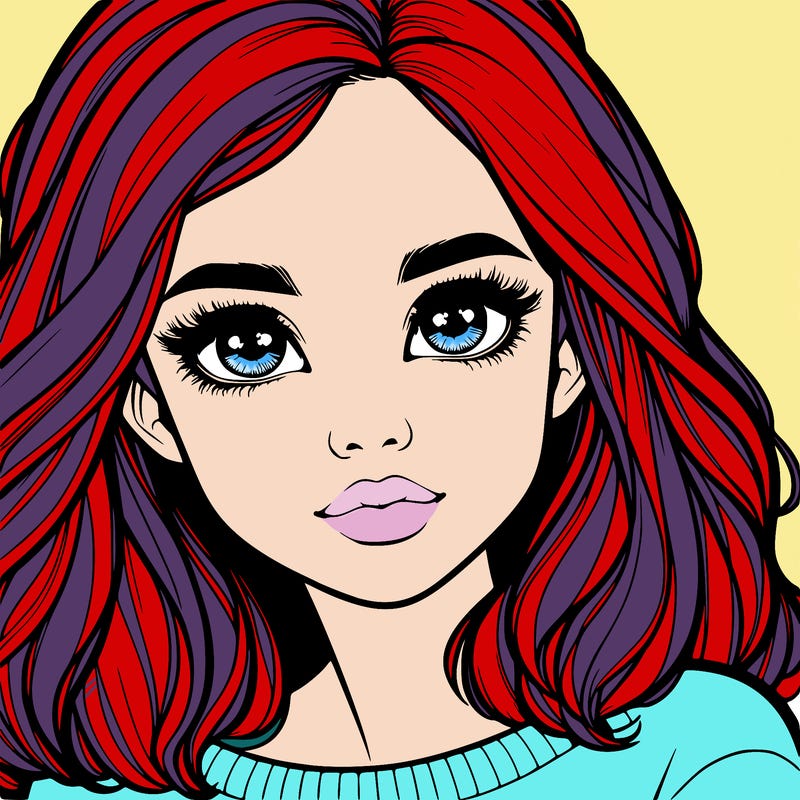 realistic girl whith cute eyes