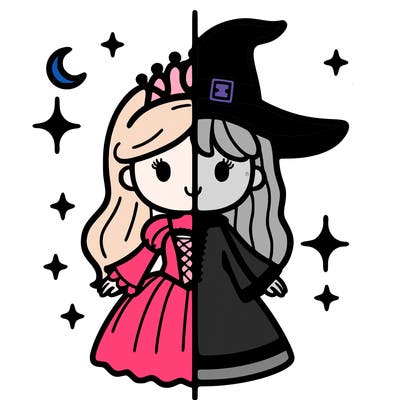split princess and witch
