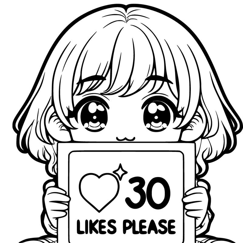 ma girl holding a a sign that says 30 likes please