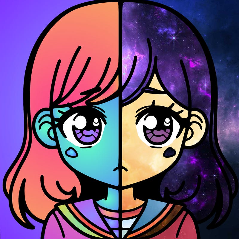 a split of a girl