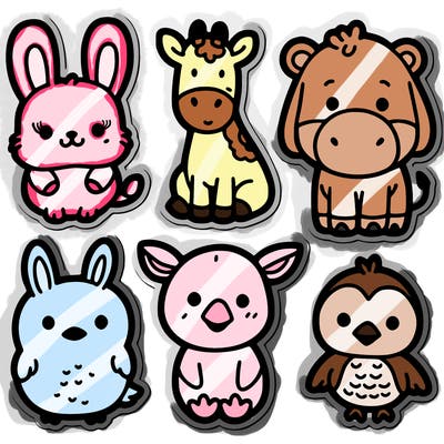cute animal stickers