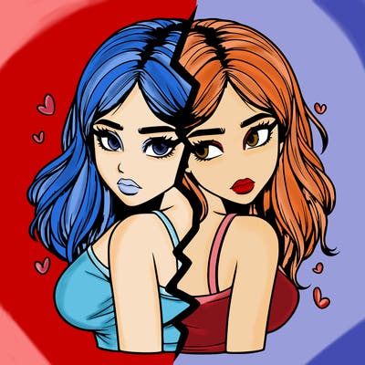 realistic girl split