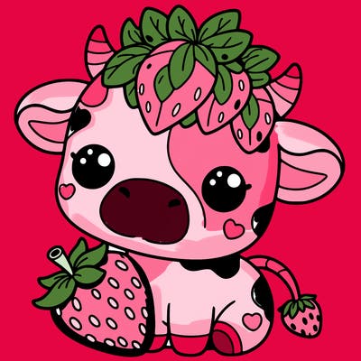 cute strawberry cow