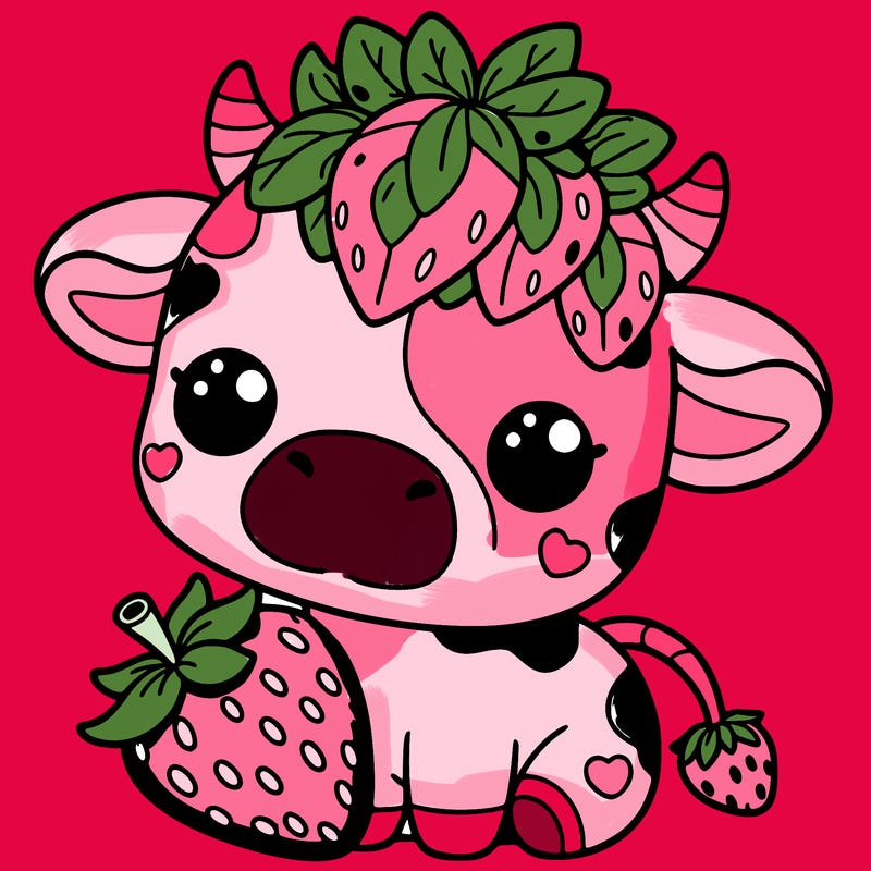 cute strawberry cow
