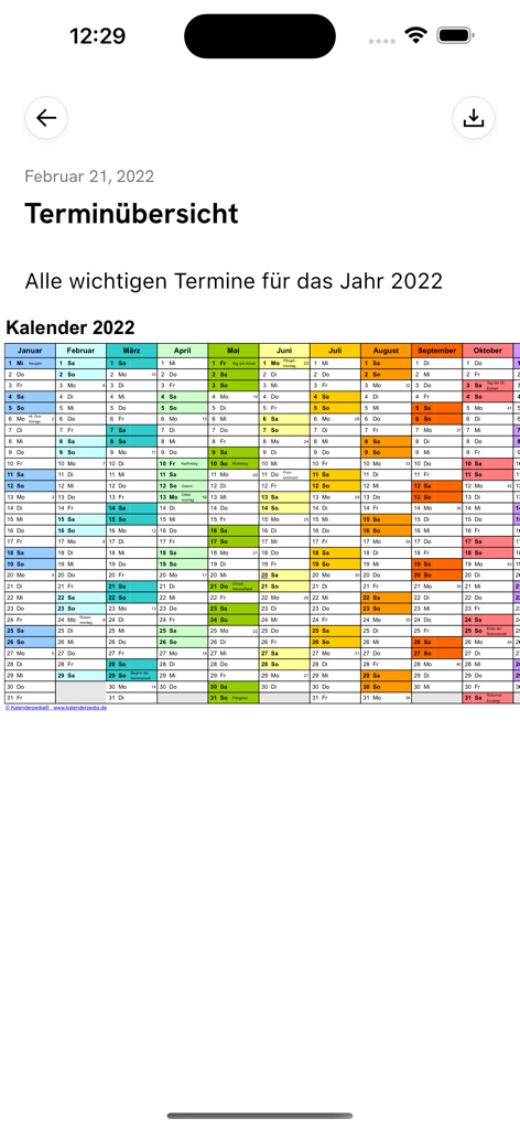 StaffApp - StaffApp annual calendar and appointment overview for employees