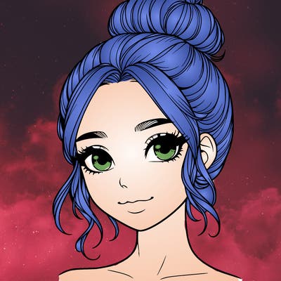 realistic pretty girl with hair in bun