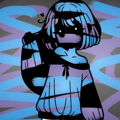 girl in baggy sweater hanging off her shoulder